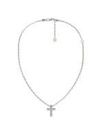 Крест из белого золота c бриллиантами