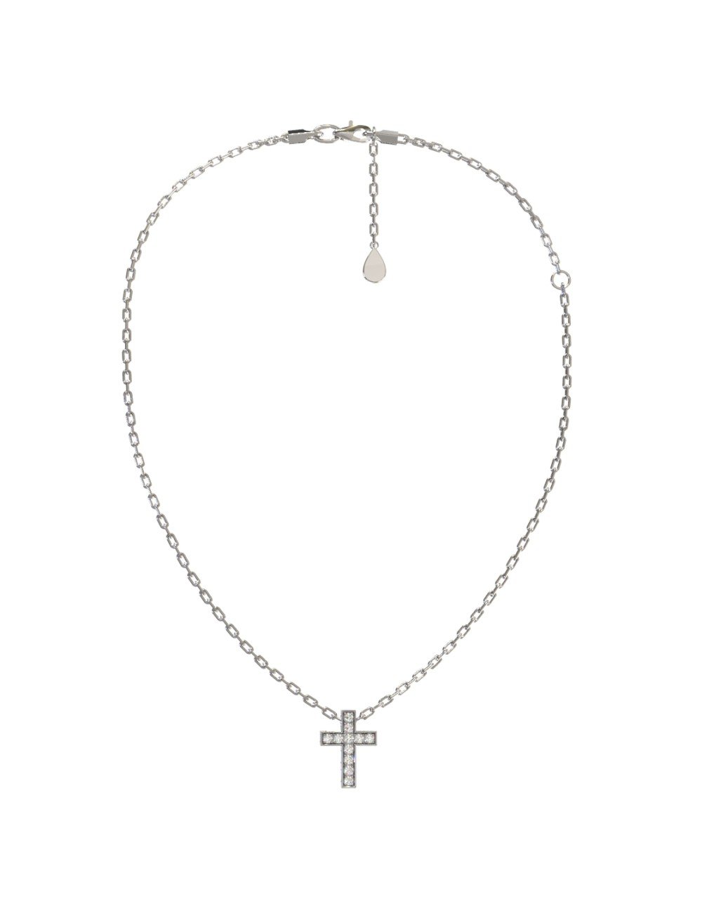 Крест из белого золота c бриллиантами