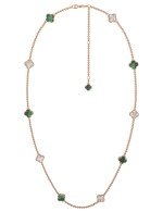 Колье из золота c малахитом и перламутром