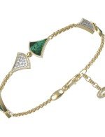 Браслет из лимонного золота c бриллиантами и малахитом
