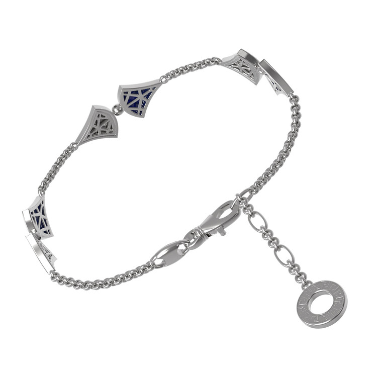 Браслет из белого золота 585 пробы c бриллиантами и ониксом