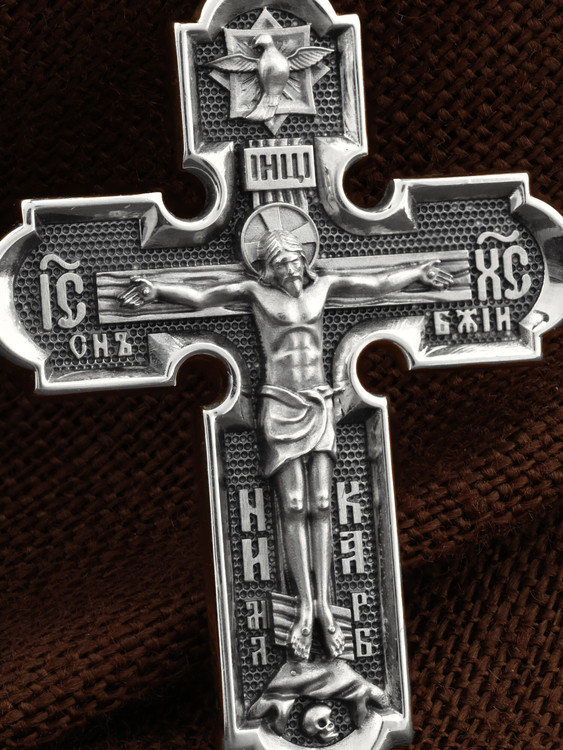 Крест из белого золота 585 пробы