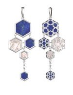 Подвеска из белого золота c лазуритом и перламутром