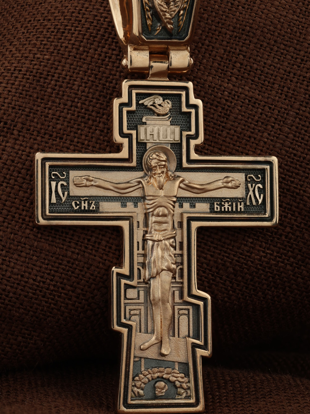 Крест из красного золота 585 пробы