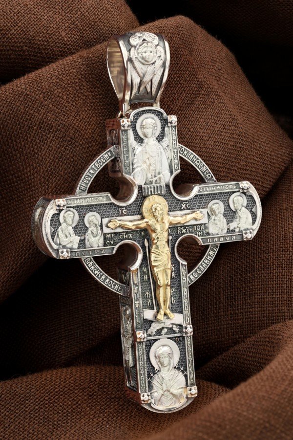 Крест из серебра и золота