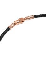 Гайтан из золота c кожаным шнурком