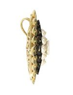 Подвеска из лимонного золота c ониксом и перламутром