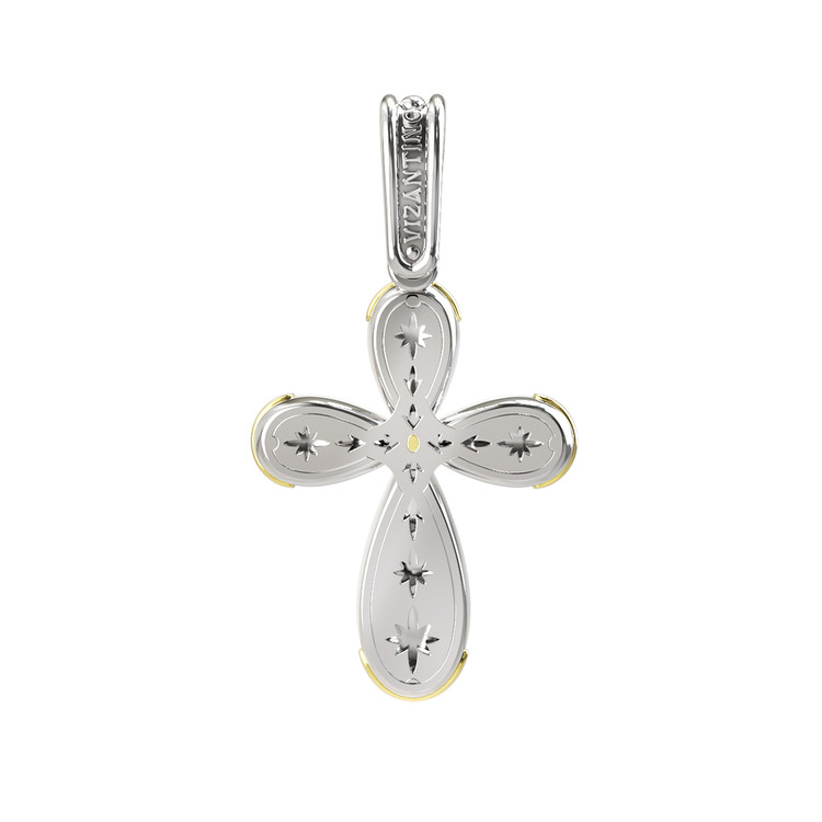 Крест из серебра 925 пробы и золота 750 пробы c фианитом