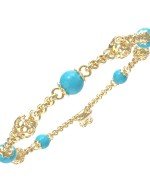 Браслет из лимонного золота c бирюзой