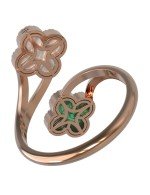 Кольцо из золота c бриллиантами, малахитом и перламутром