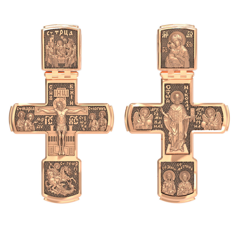 Крест из красного золота 585 пробы