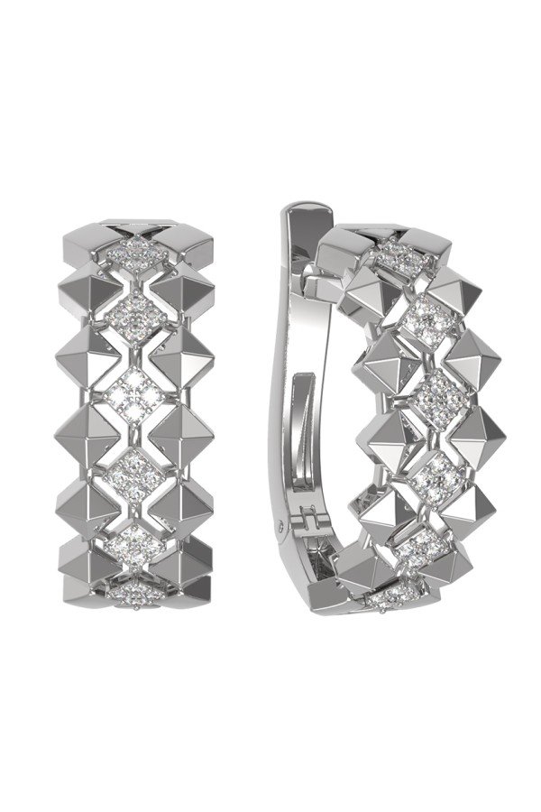 Серьги из белого золота c бриллиантами