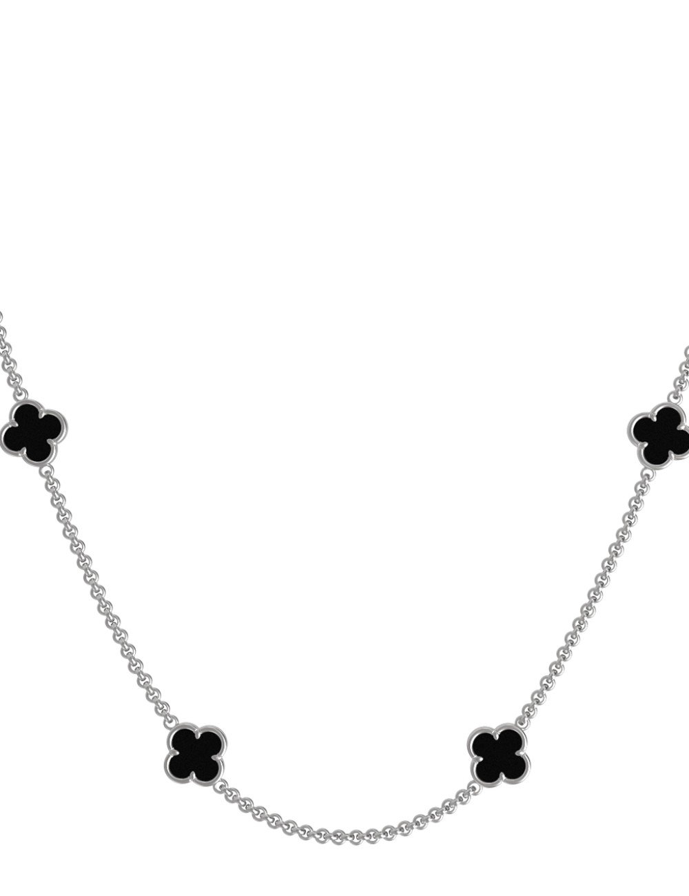 Колье из белого золота c ониксом