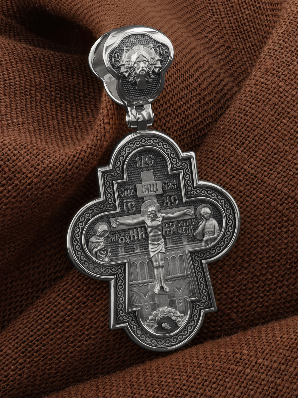 Крест из белого золота 585 пробы