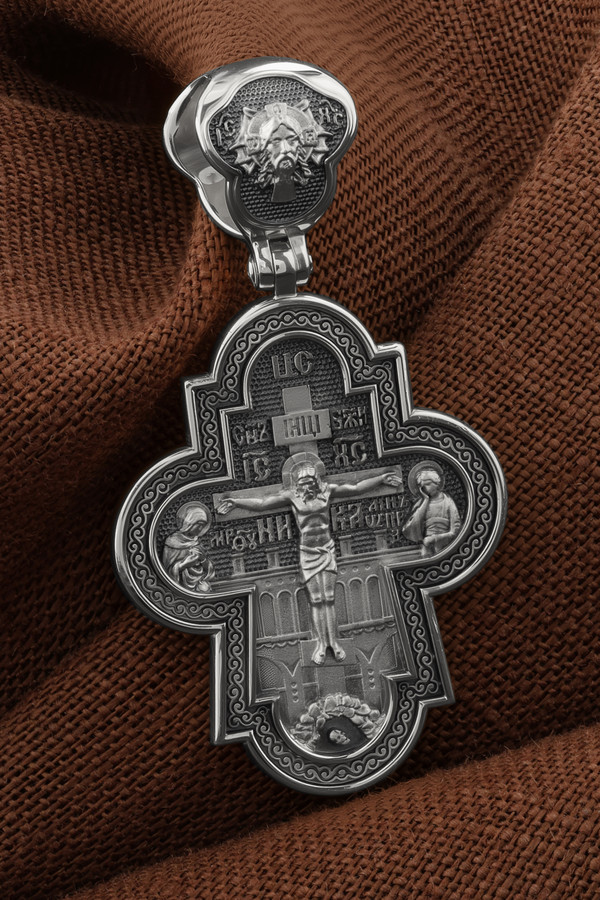 Крест из белого золота 585 пробы