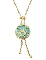 Колье из лимонного золота c бирюзой и перламутром