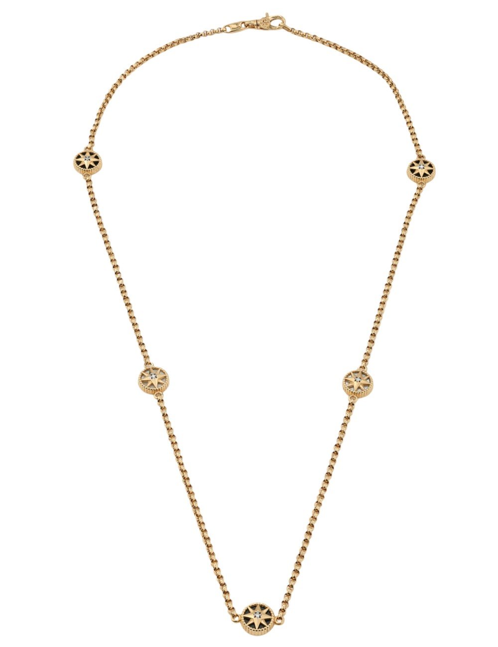 Колье из золота c бриллиантами, ониксом и перламутром