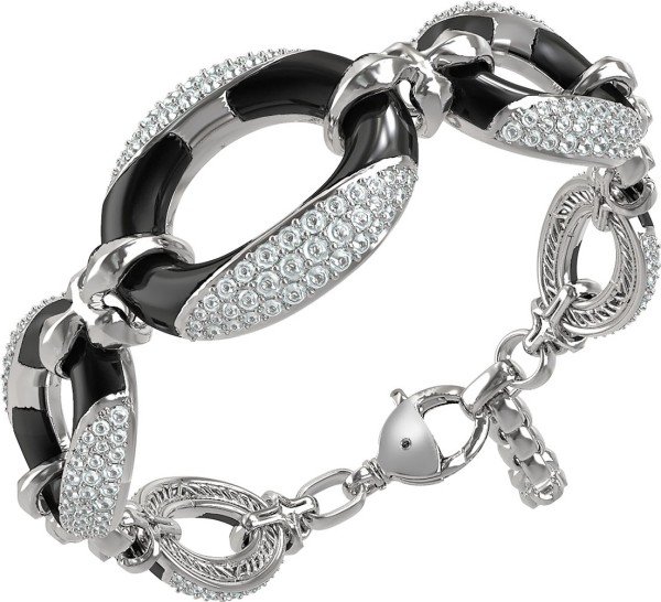 Браслет из белого золота c бриллиантами и ониксом