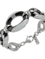 Браслет из белого золота c бриллиантами и ониксом