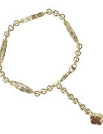 Браслет из лимонного золота c тигровым глазом и перламутром