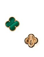 Серьги из золота c малахитом