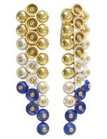 Серьги из лимонного золота c лазуритом и перламутром