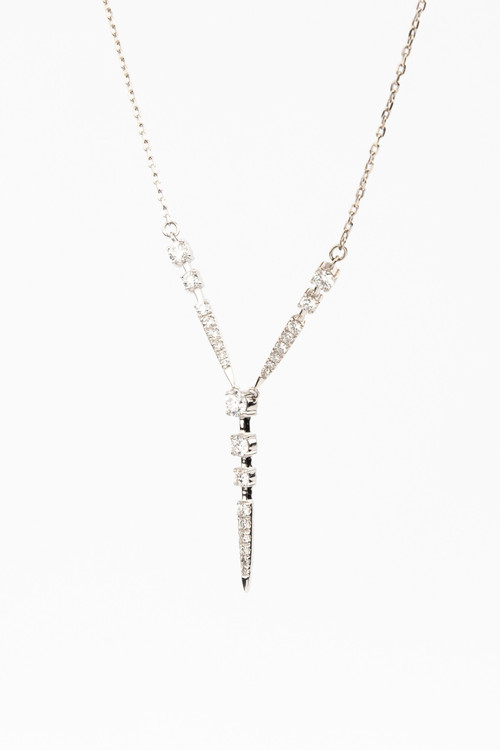 Колье из белого золота 585 пробы c бриллиантами