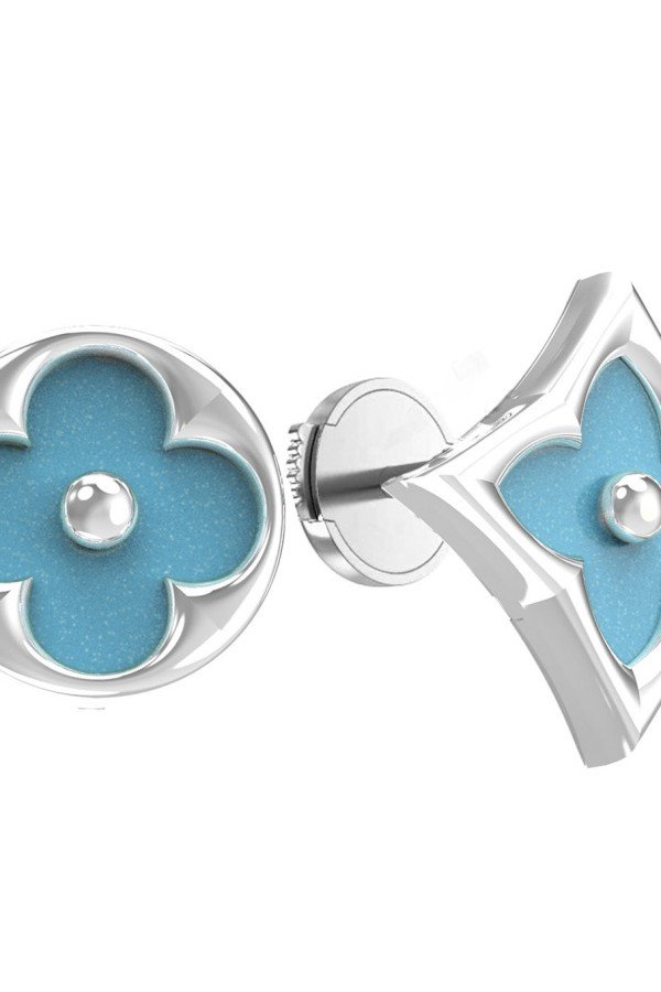 Серьги из белого золота c бирюзой