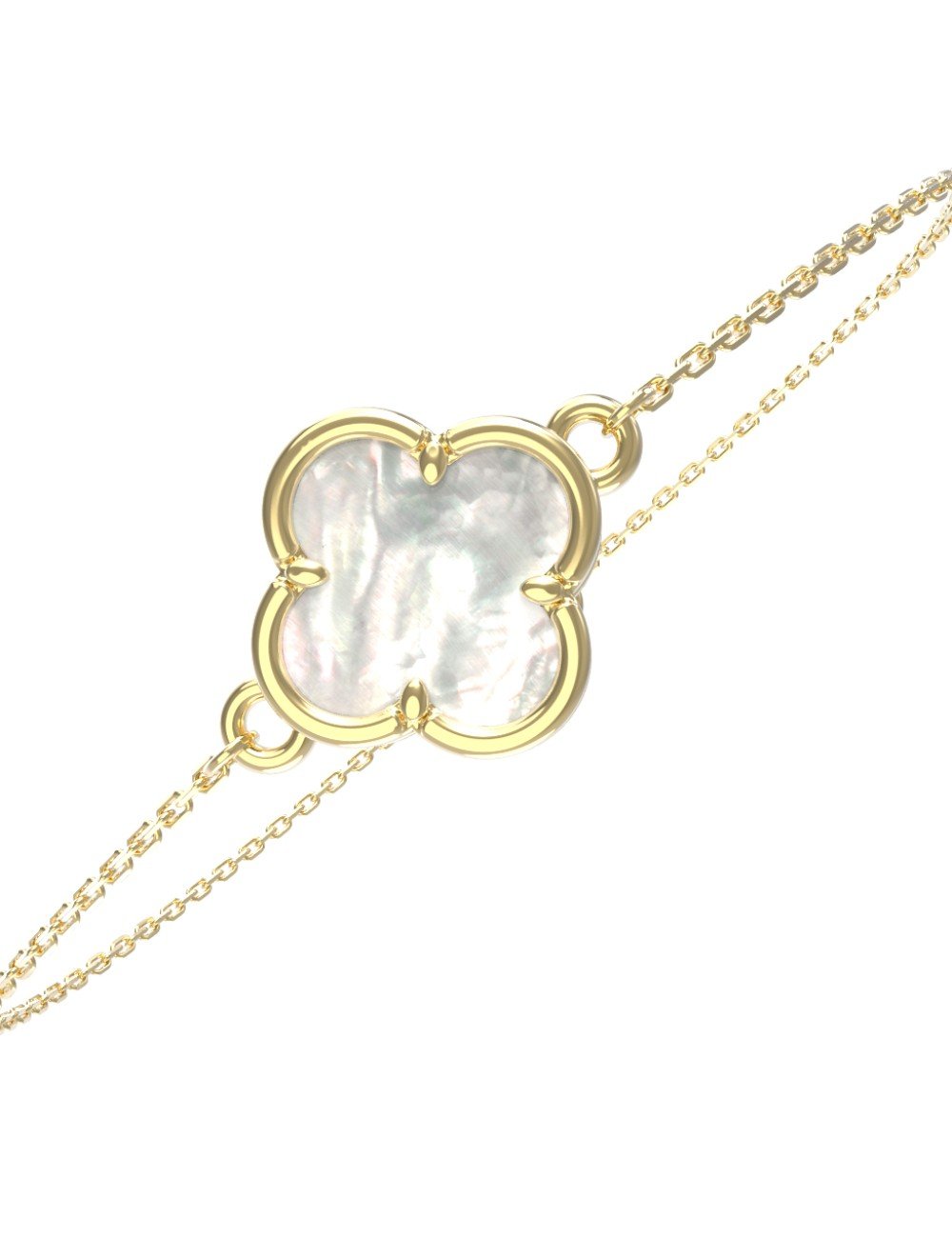 Браслет из лимонного золота c перламутром