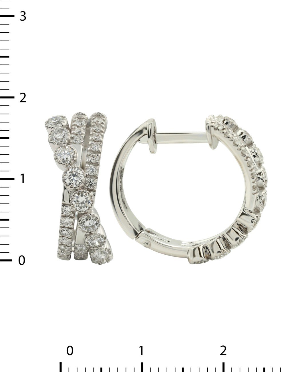 Серьги из белого золота 585 пробы c бриллиантами