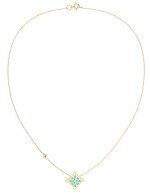 Колье из лимонного золота c бриллиантами и бирюзой