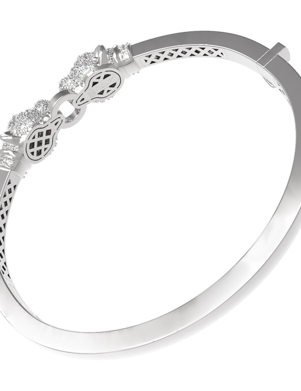 Браслет из белого золота c бриллиантами и изумрудом