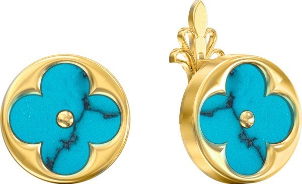 Серьги из лимонного золота c бирюзой