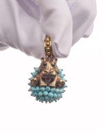 Подвеска из лимонного золота c эмалью и бирюзой