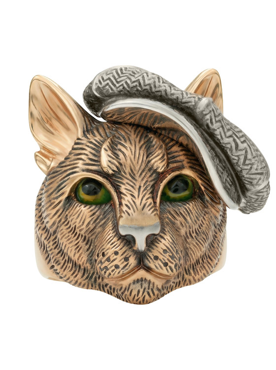 Кольцо из красного золота 585 пробы c эмалью