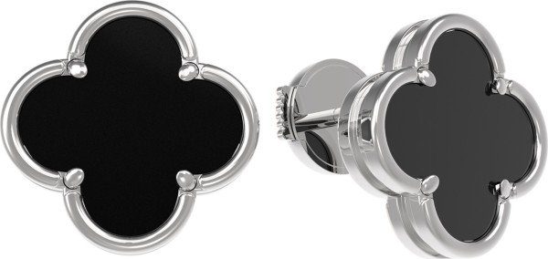 Серьги из белого золота c ониксом