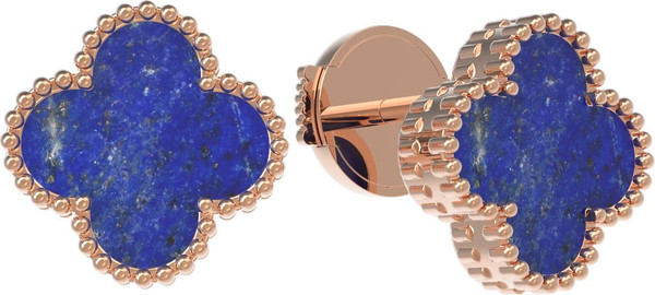 Серьги из красного золота 585 пробы c лазуритом