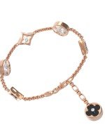 Браслет из золота c бриллиантами, ониксом и перламутром