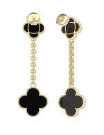 Серьги из лимонного золота c ониксом