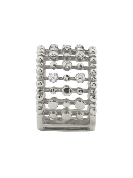 Кольцо из белого золота 585 пробы c бриллиантами