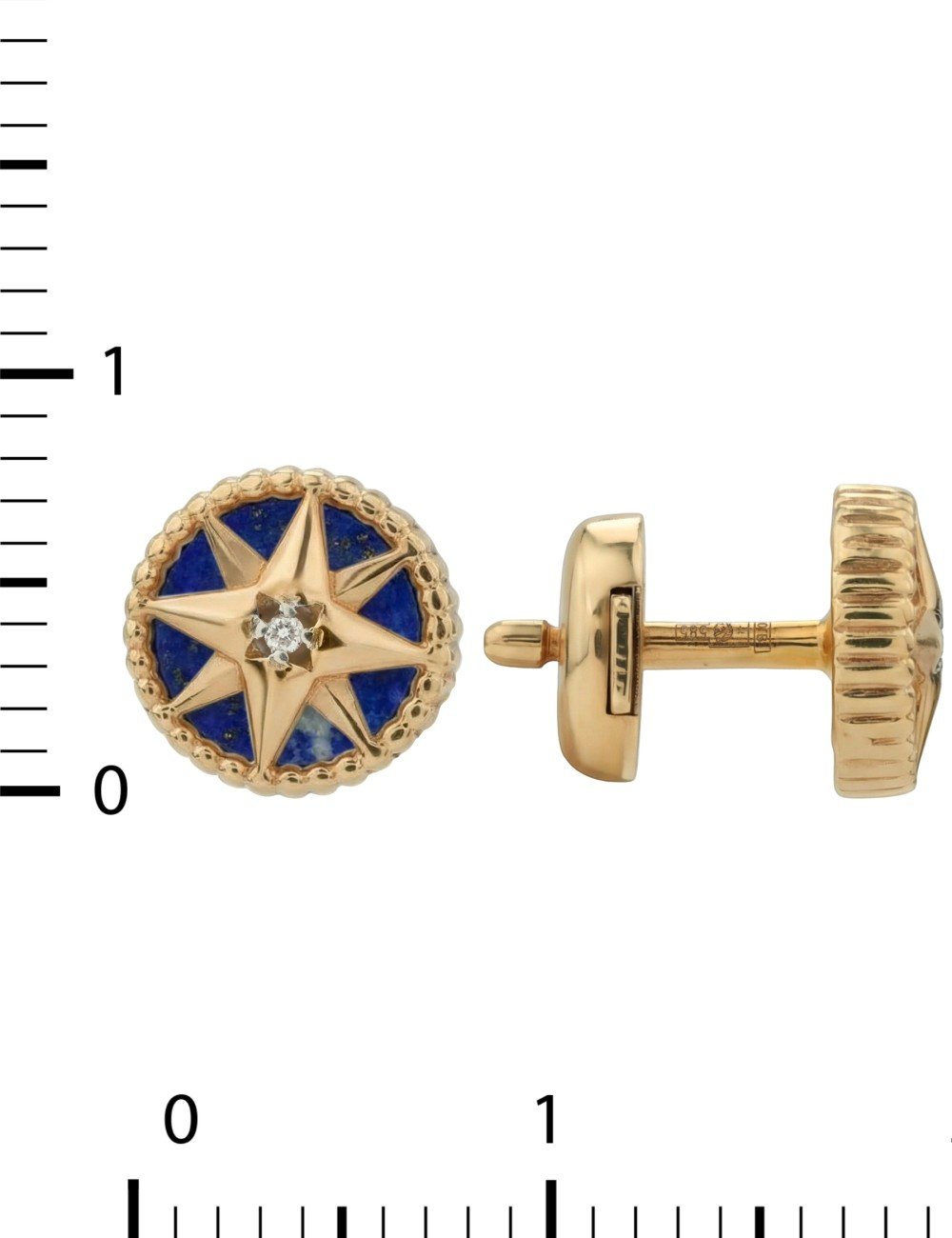 Серьги из золота c бриллиантами и лазуритом