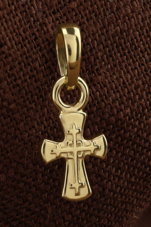 Крест из лимонного золота 585 пробы