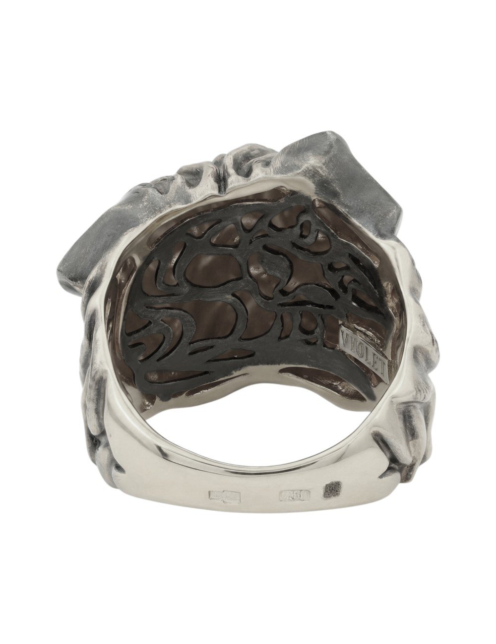 Кольцо из белого золота c эмалью