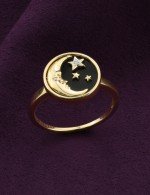 Кольцо из лимонного золота c бриллиантами и ониксом