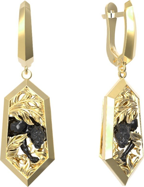 Серьги из лимонного золота