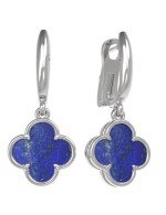 Серьги из белого золота c лазуритом