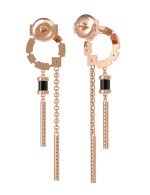 Серьги из золота c бриллиантами и ониксом