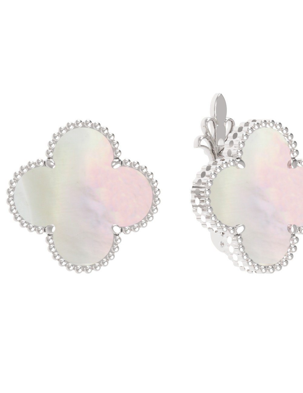 Серьги из белого золота c перламутром