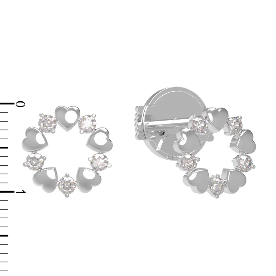 Серьги из белого золота 585 пробы c бриллиантами