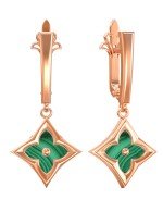 Серьги из золота c малахитом